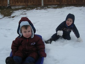 Trying out Lego's new sled from Santa